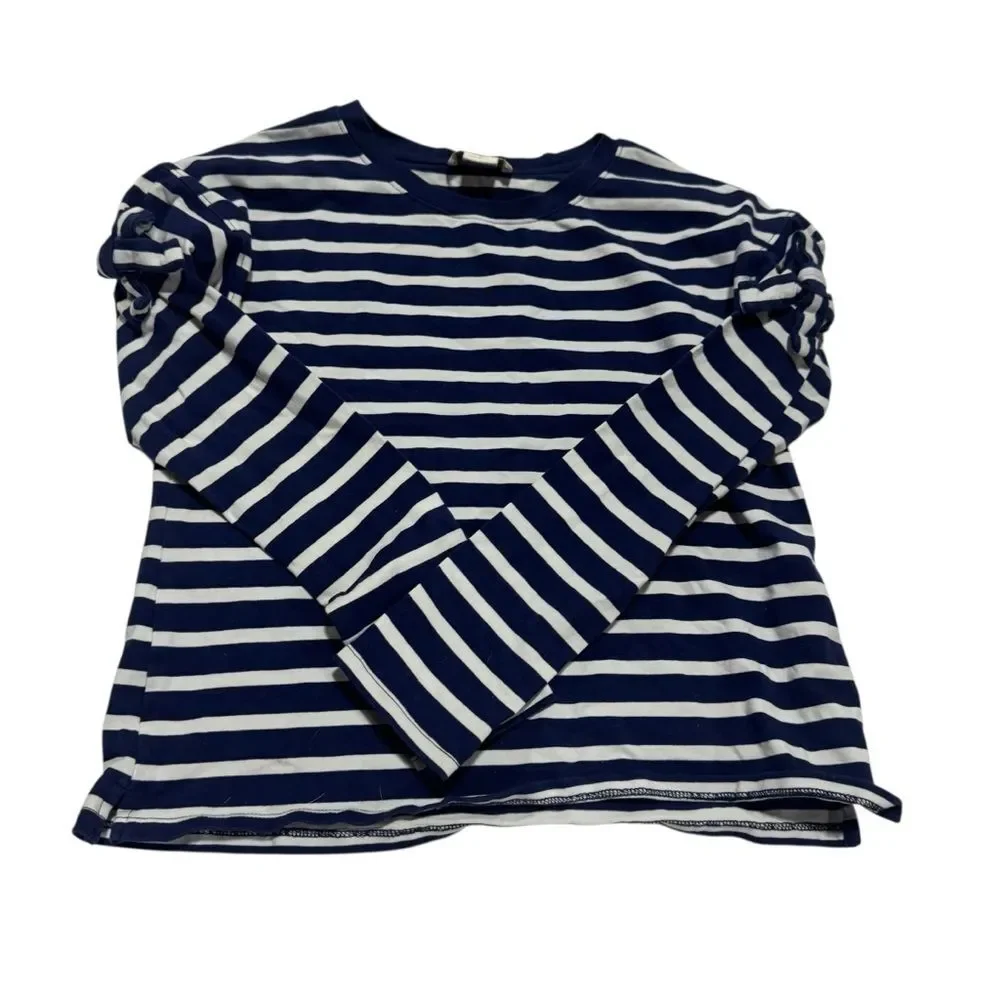 Kate Spade Navy Striped Bow Long Sleeve T-Shirt